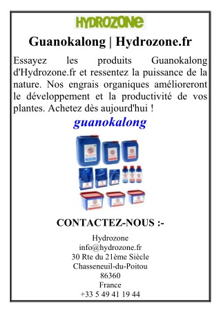 Guanokalong | Hydrozone.fr