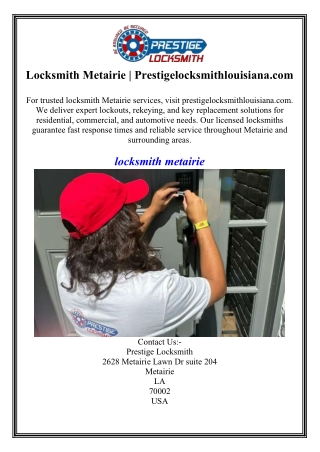 Locksmith Metairie Prestigelocksmithlouisiana.com