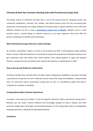 Christmas & New Year Carnivals_ Boosting Sales with Promotional Tents