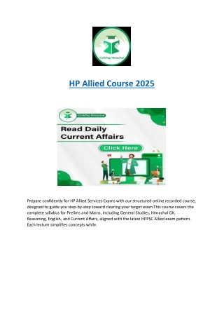 HP Allied Course 2025