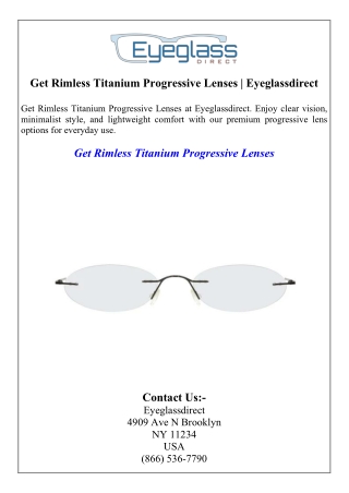 Get Rimless Titanium Progressive Lenses  Eyeglassdirect