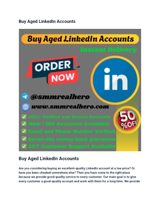 Buy Aged LinkedIn Accounts