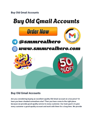 Buy Old Gmail Accounts