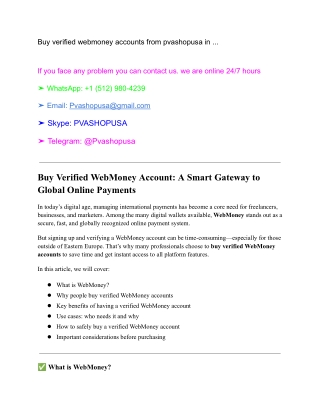 Buy verified webmoney accounts from pvashopusa in ...