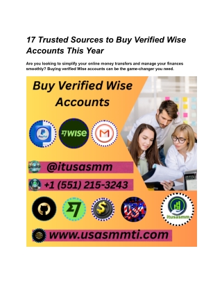 17 Trusted Sources to Buy Verified Wise Accounts This Year