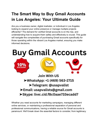 The Smart Way to Buy Gmail Accounts in Los Angeles_ Your Ultimate Guide