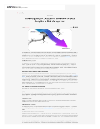 The Power of Data Analytics in Risk Management