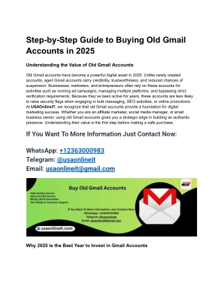 Step-by-Step Guide to Buying Old Gmail Accounts in 2025