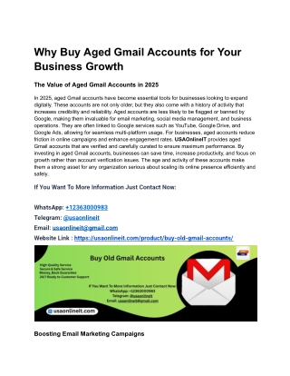 Why Buy Aged Gmail Accounts for Your Business Growth