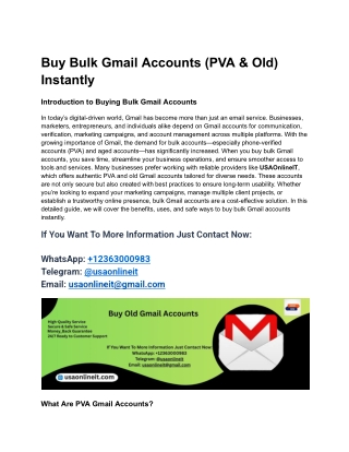 10 Steps to Buy Bulk Gmail Accounts (PVA & Old) Instantly