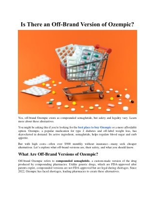 Is There an Off-Brand Version of Ozempic