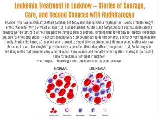 Leukemia Treatment in Lucknow — Stories of Courage, Care, and Second Chances with Rudhirarogya