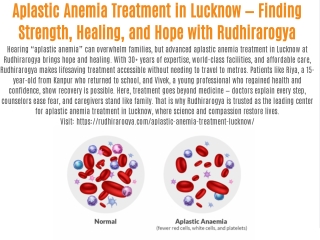 Aplastic Anemia Treatment in Lucknow — Finding Strength, Healing, and Hope with Rudhirarogya