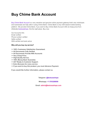 Buy Chime Bank Account
