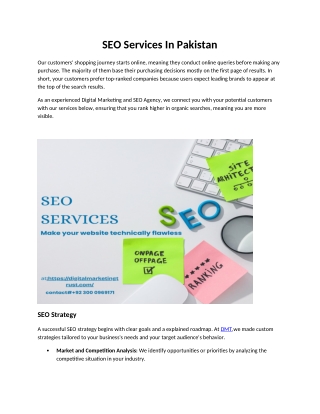 SEO Services In Pakistan