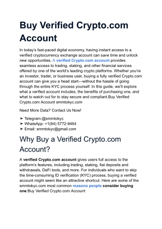 Buy Verified Crypto