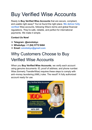 Buy Verified Wise Accounts