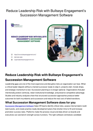 Succession Management Software