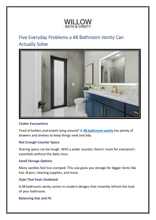Five Everyday Problems a 48 Bathroom Vanity Can Actually Solve
