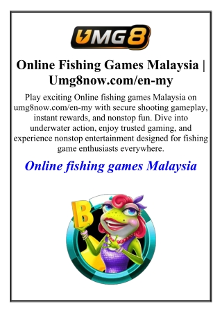 Online Fishing Games Malaysia | Umg8now.com/en-my