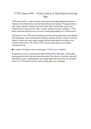 777fe_game APK latest aaaaaversion Download For Android OS 2025.