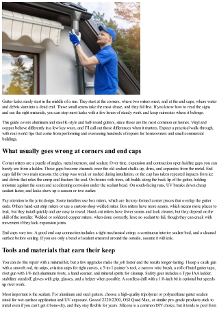 How to Repair Gutter Corners and End Caps Like a Pro