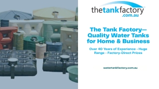 The Tank Factory — Quality Water Tanks for Home & Business