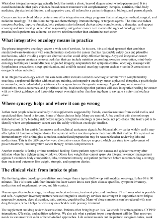 Integrative Oncology Services: A Comprehensive Overview