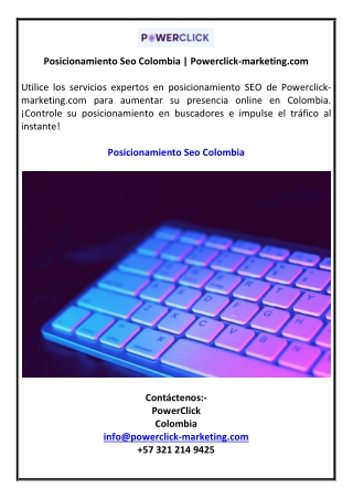 Posicionamiento Seo Colombia | Powerclick-marketing.com