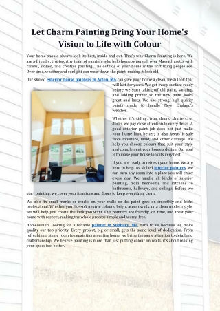 Let Charm Painting Bring Your Home's Vision to Life with Colour