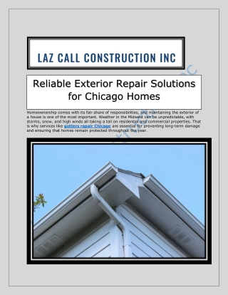 Reliable Exterior Repair Solutions for Chicago Homes