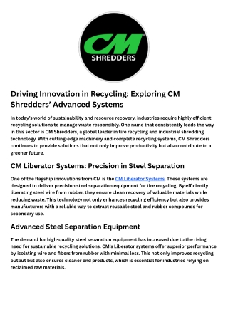 Steel separation equipment