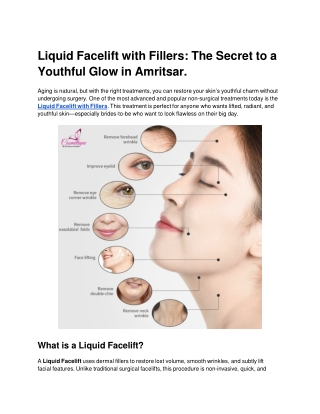 Liquid Facelift with Fillers The Secret to a Youthful Glow in Amritsar.