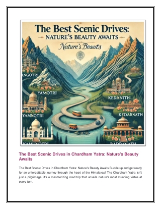 The Best Scenic Drives in Chardham Yatra