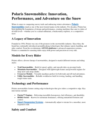 Polaris Snowmobiles