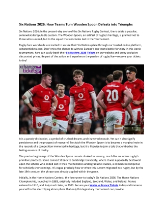 Six Nations 2026 How Teams Turn Wooden Spoon Defeats into Triumphs