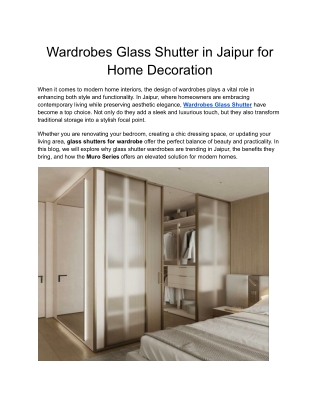 Wardrobes Glass Shutter in Jaipur for Home Decoration (1)