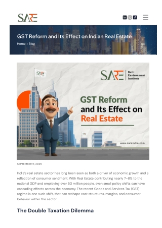 GST Reform and Its Effect on Indian Real Estate