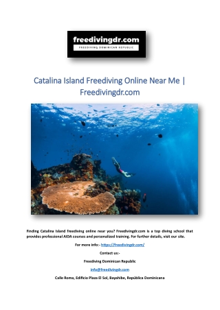 Catalina Island Freediving Online Near Me | Freedivingdr.com