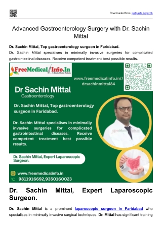 Advanced Gastroenterology Surgery with Dr. Sachin Mittal