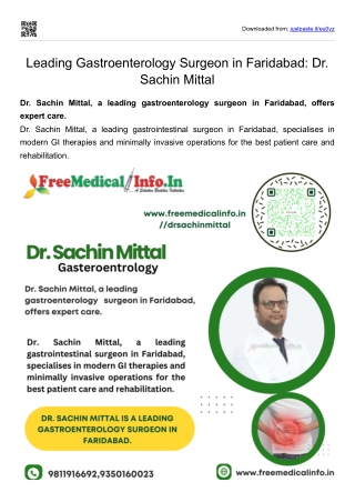 Leading Gastroenterology Surgeon in Faridabad Dr. Sachin Mittal