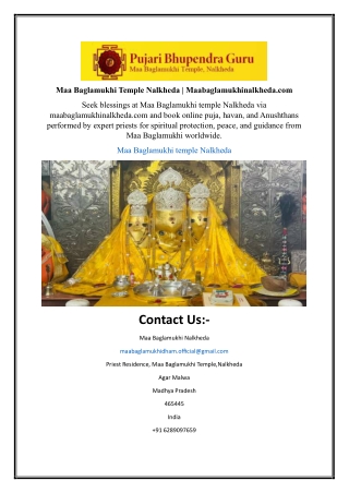 Maa Baglamukhi Temple Nalkheda | Maabaglamukhinalkheda.com