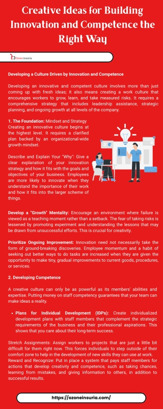 Creative Ideas for Building Innovation and Competence the Right Way