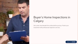 Buyer's Home Inspections in Calgary