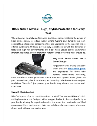 black nitrile gloves