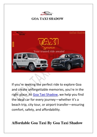 GOA TAXI SHADOW