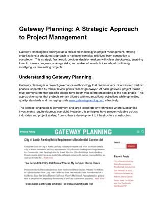 Gateway Planning