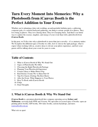 Photo Booth Hire Sydney | Premium Event Experiences