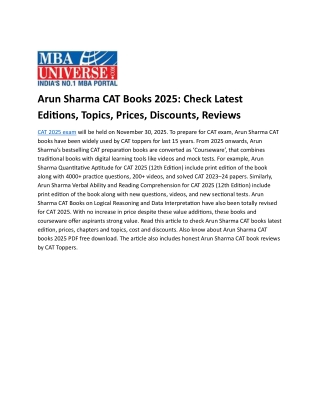 Arun Sharma CAT Books 2025 PDF