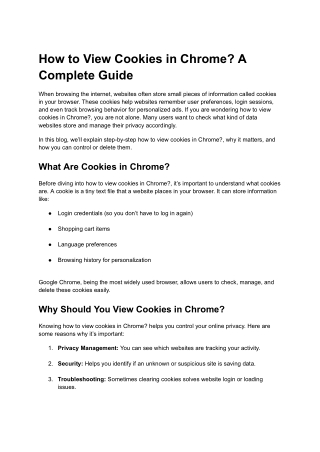 How to View Cookies in Chrome_ A Complete Guide